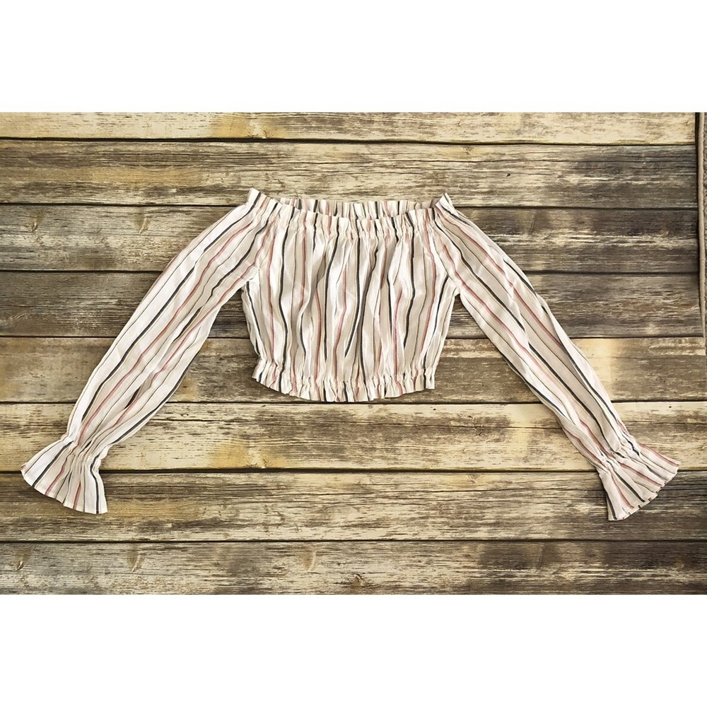 Billabong Crop Top x Sincerely Jules Tulum Weathers Off-The-Shoulder Size Small - Picture 2 of 8